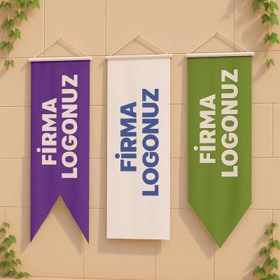 30x100 Özel Logolu Kırlangıç Bayrak