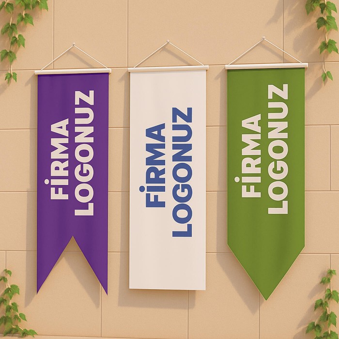 30x100 Özel Logolu Kırlangıç Bayrak