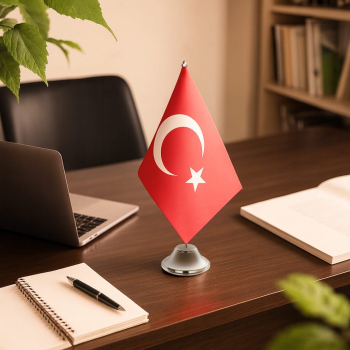 Tekli Türk Masa Bayrağı Takımı