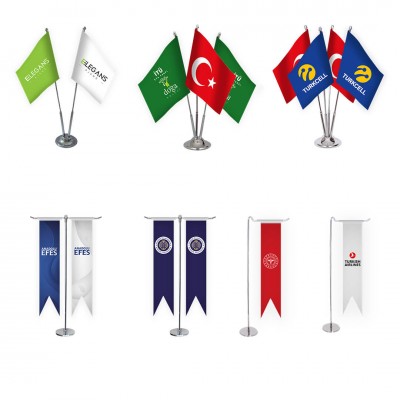 Özel Logolu Masa Bayrakları