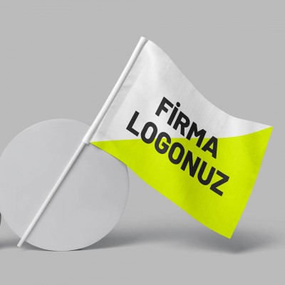 50x75 Özel Logolu Sopalı Bayrak