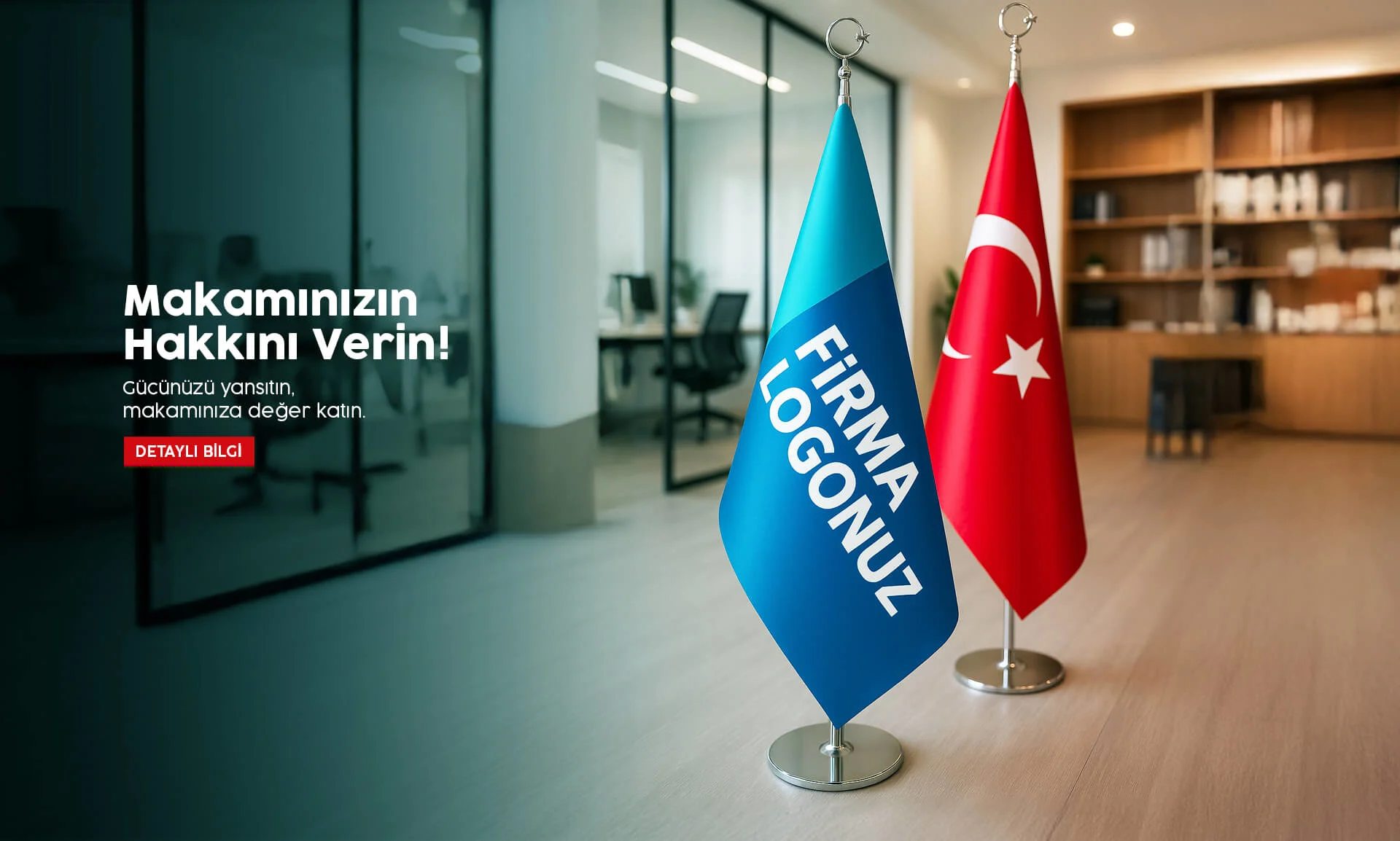 Şık ve kaliteli Makam Bayrağı üretimi.